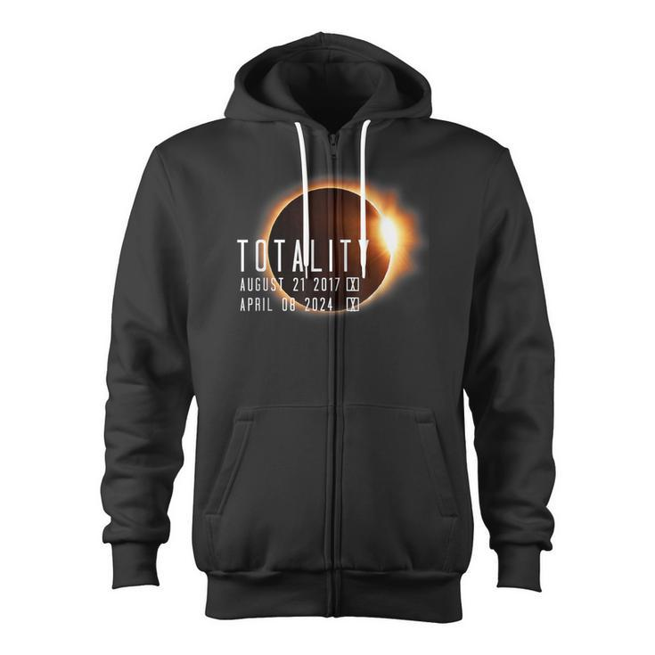 Twice In A Lifetime Totality Solar Eclipse 2017 & 2024 Zip Up Hoodie
