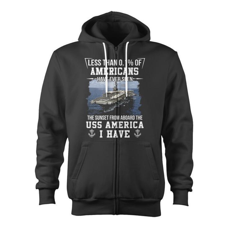 Uss America Cva Cv 66 Sunset Zip Up Hoodie