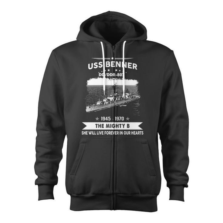 Uss Benner Dd 807 Ddr Zip Up Hoodie