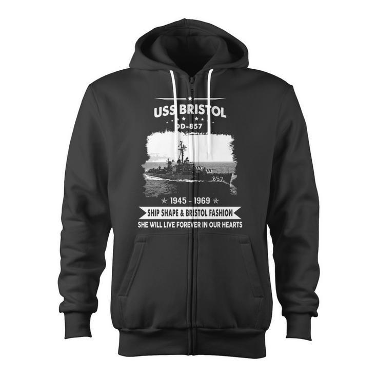 Uss Bristol Dd 857 Dd V2 Zip Up Hoodie