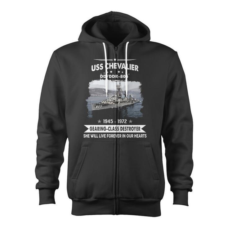 Uss Chevalier Dd 805 Dd Zip Up Hoodie