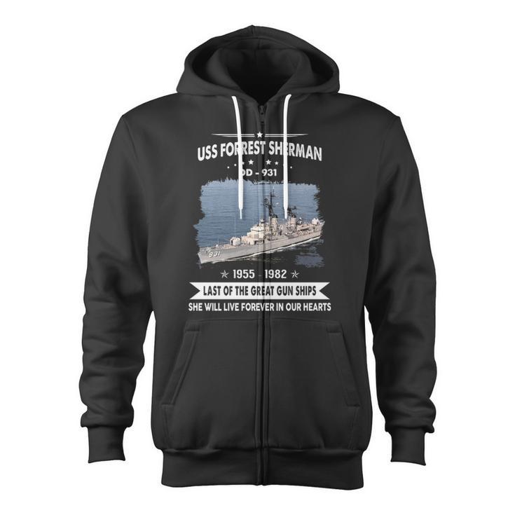 Uss Forrest Sherman Dd Zip Up Hoodie