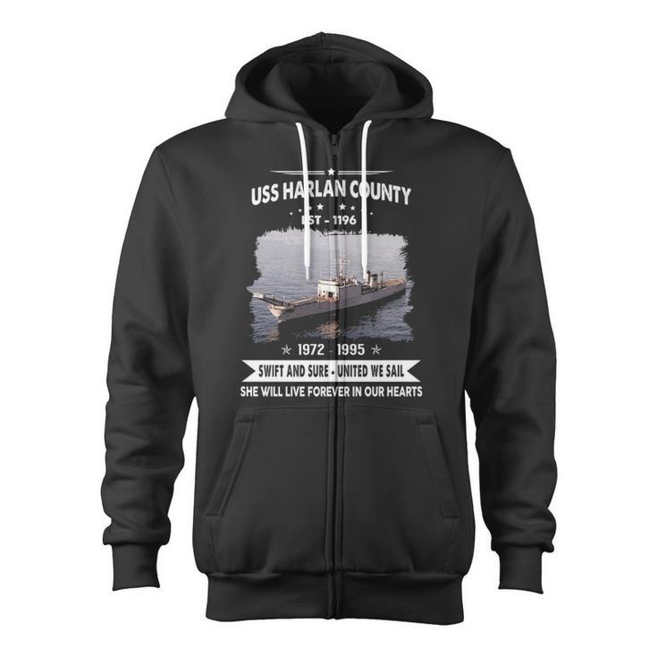 Uss Harlan County Lst Zip Up Hoodie