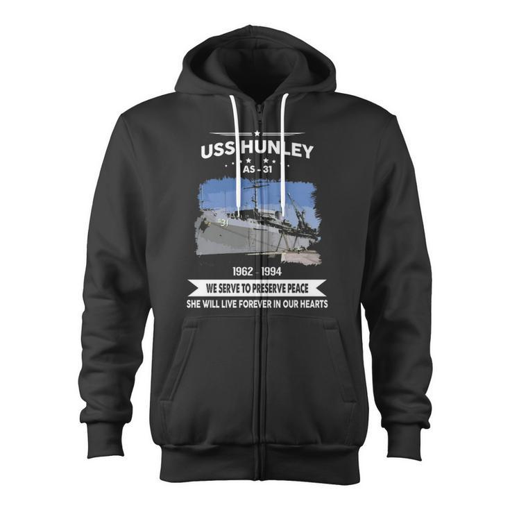 Uss Hunley As Zip Up Hoodie