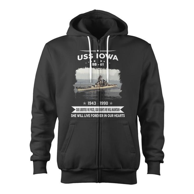 Uss Iowa Bb Zip Up Hoodie