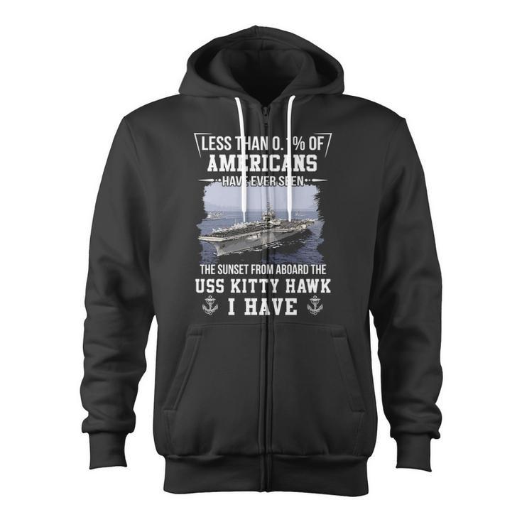 Uss Kitty Hawk Cva Cv 63 Sunset Zip Up Hoodie