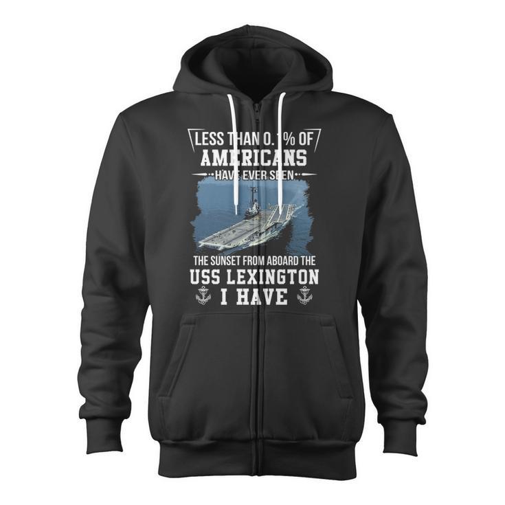 Uss Lexington Cv 16 Sunset Zip Up Hoodie