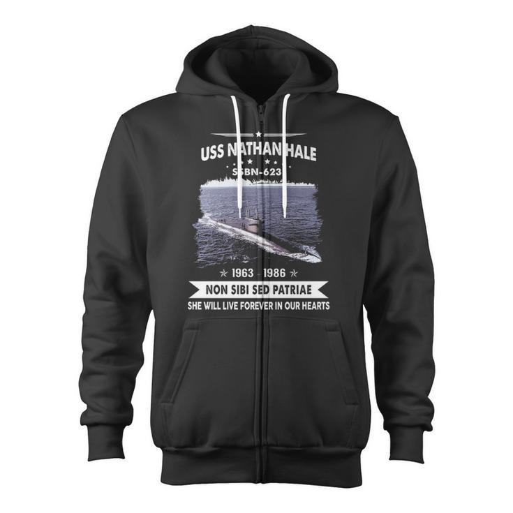 Uss Nathan Hale Ssbn Zip Up Hoodie