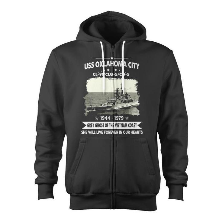 Uss Oklahoma City Clg 5 Cl Zip Up Hoodie