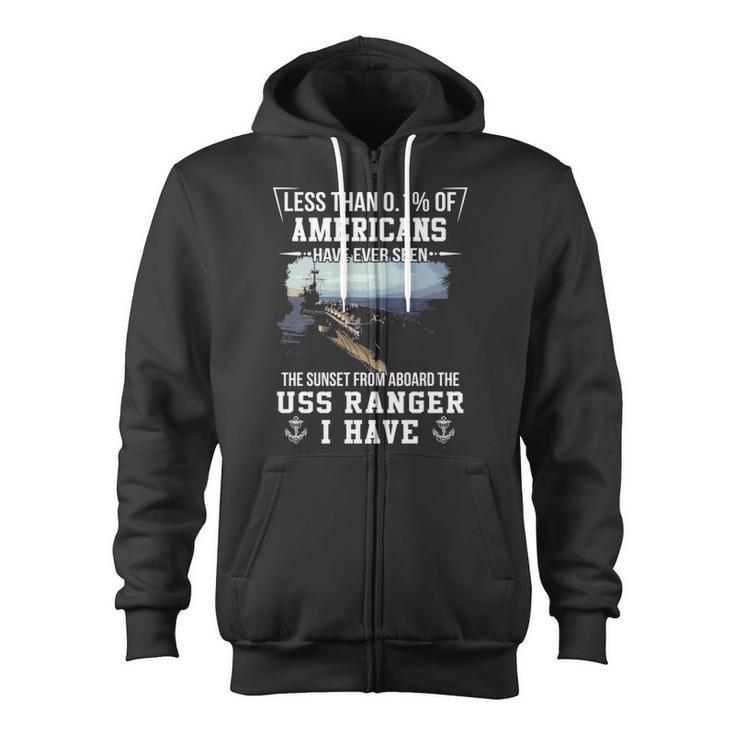 Uss Ranger Cva Cv 61 Sunset Zip Up Hoodie