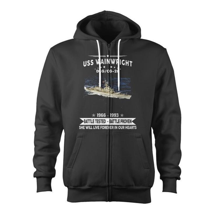 Uss Wainwright Cg 28 Dlg Zip Up Hoodie