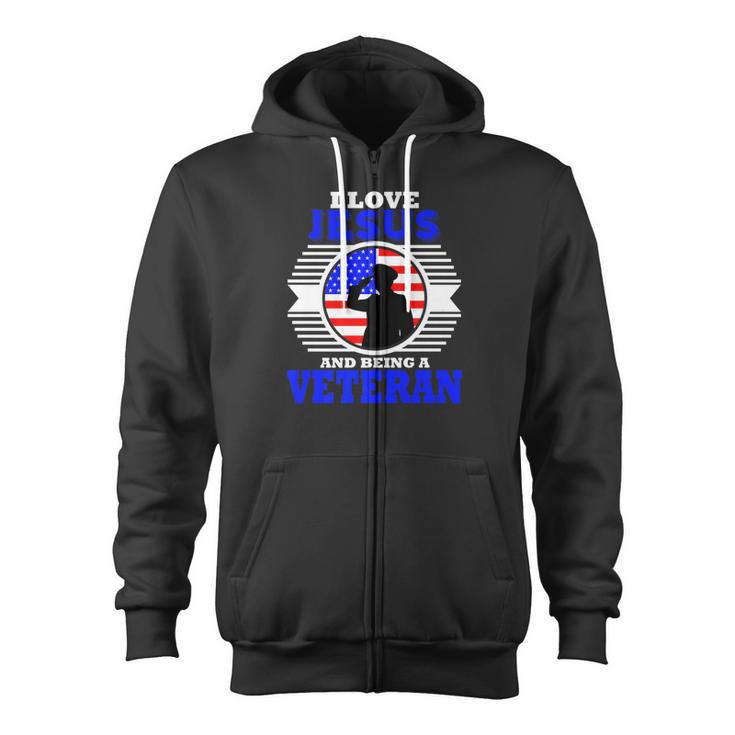 Veteran Christian Military Jesus Dad Husband Zip Up Hoodie