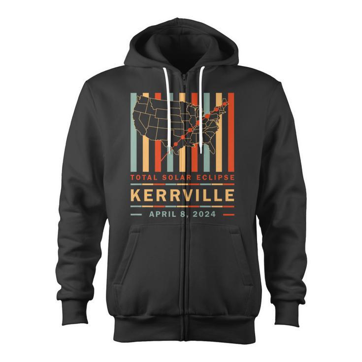 Vintage Total Solar Eclipse 2024 Kerrville Zip Up Hoodie