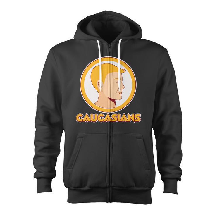 Washington Caucasians Football Logo Tshirt Zip Up Hoodie