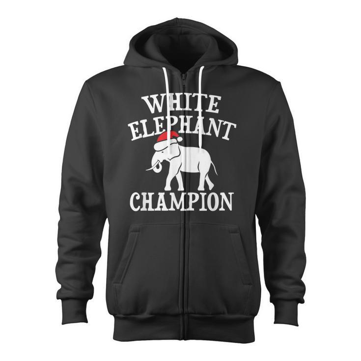 White Elephant Champion Party Christmas Zip Up Hoodie