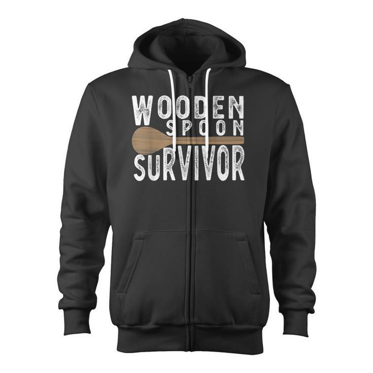 Wooden Spoon Survivor I Survived Wooden Spoon Zip Up Hoodie