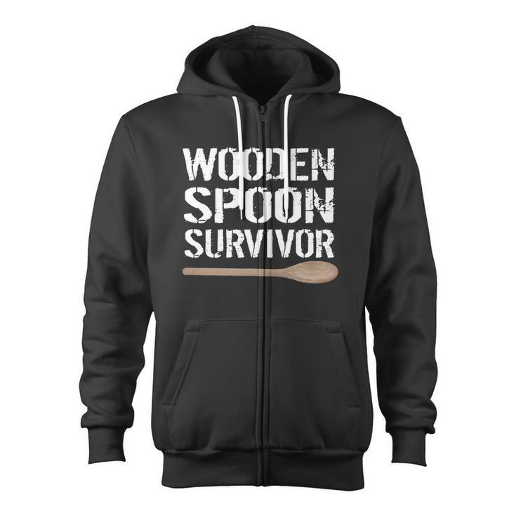 Wooden Spoon Survivor Tshirt Zip Up Hoodie
