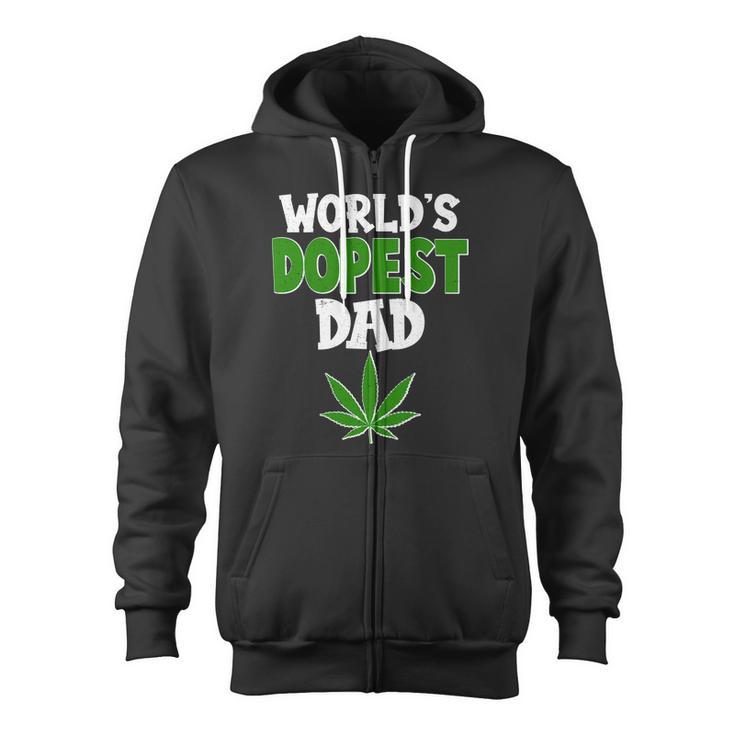 World's Dopest Dad Marijuana Weed Zip Up Hoodie