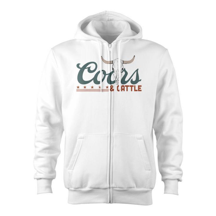 Cattle Rodeo Western Cowboy Zip Up Hoodie