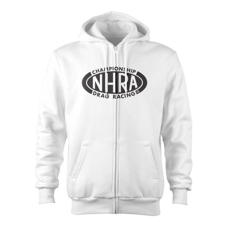 Nhra Championship Drag Racing Black Oval Logo Zip Up Hoodie