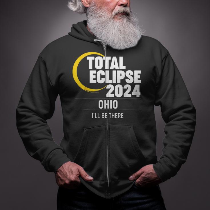 2024 Solar Eclipse Ohio Zip Up Hoodie