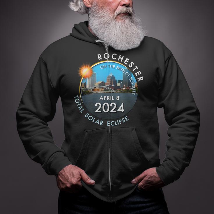 2024 Total Solar Eclipse Totality Rochester New York 26 Zip Up Hoodie