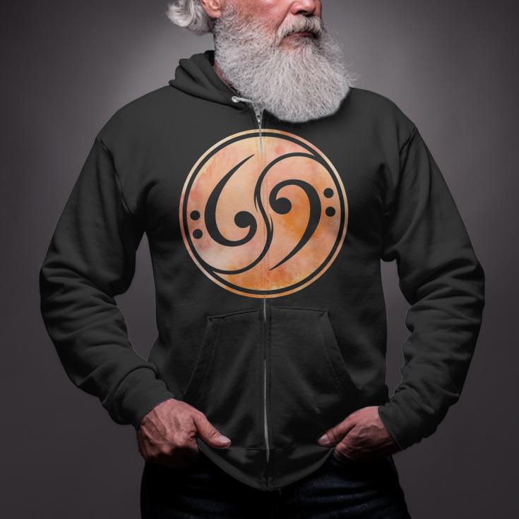 Bass Clef Music Bass Guitar Zip Up Hoodie