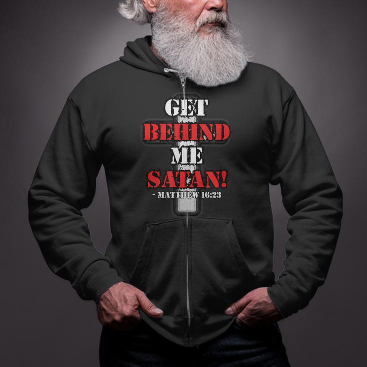 Buffalo Get Behind Me Satan Matthew 1623 Zip Up Hoodie