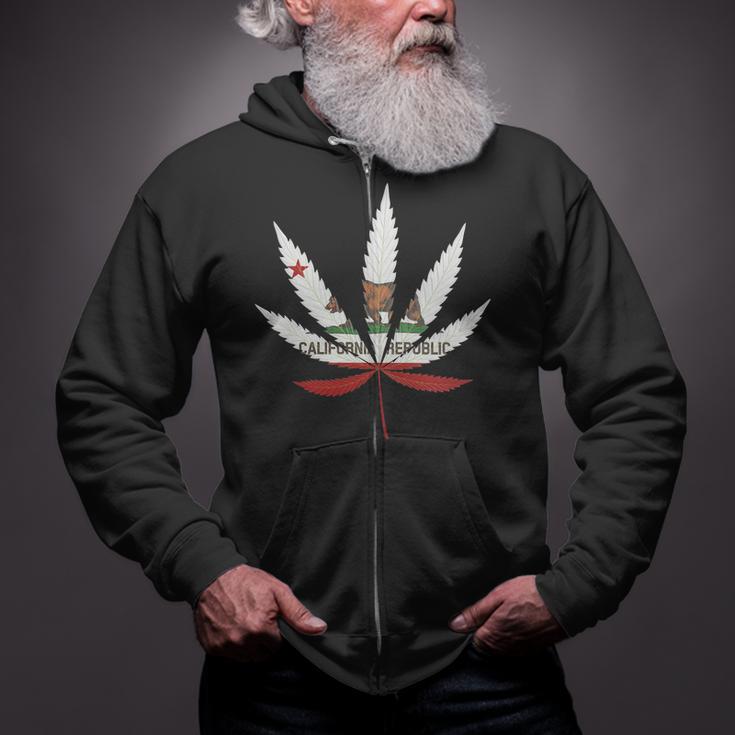 California Republic Cali Weed Tshirt Zip Up Hoodie