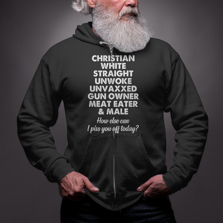 Christian White Straight Unwoke Unvaxxed Gun Owne Zip Up Hoodie