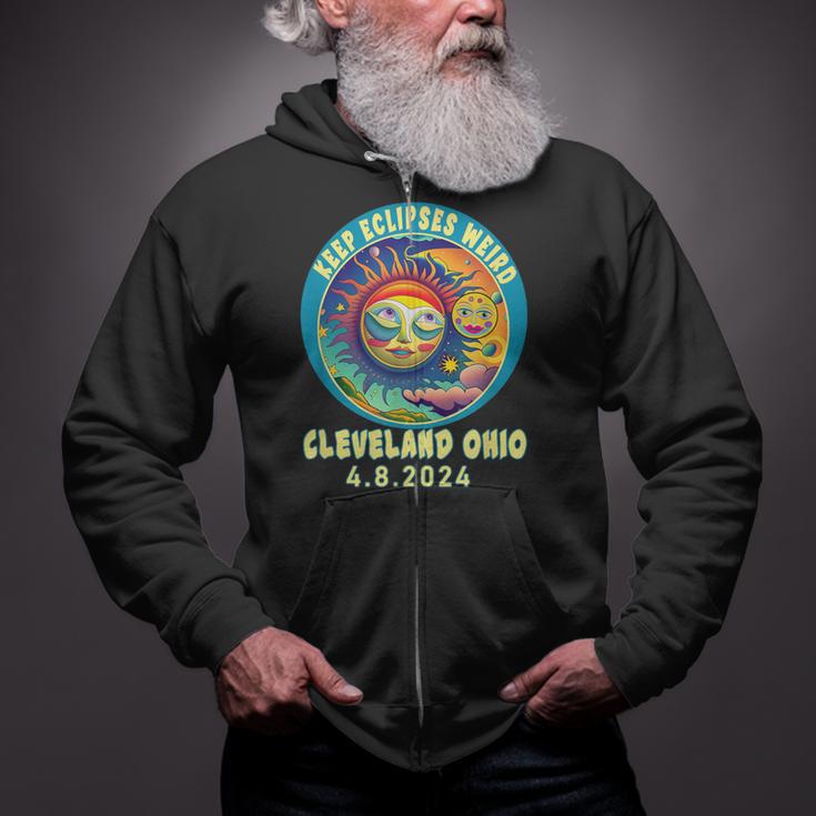 Cleveland Oh Solar Total Eclipse April 2024 Ohio Zip Up Hoodie