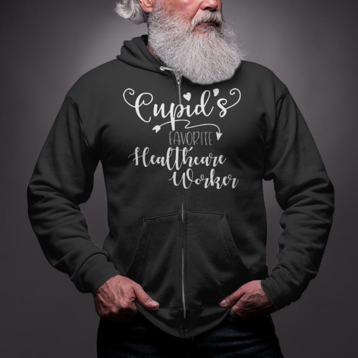 Cupids Favorite Healthcare Worker Valentine Zip Up Hoodie