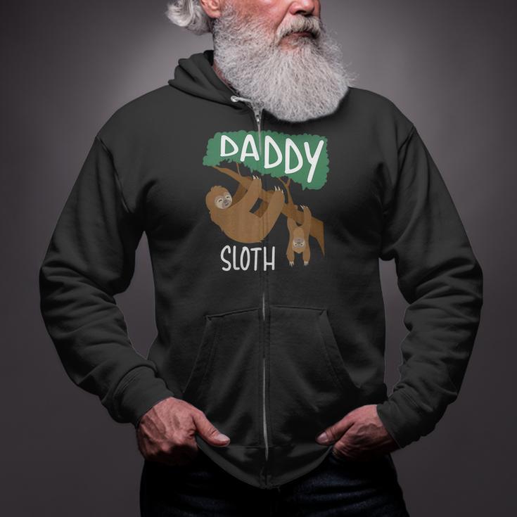 Daddy Sloth Men Zoo Animal Lovers Hilarious Zip Up Hoodie