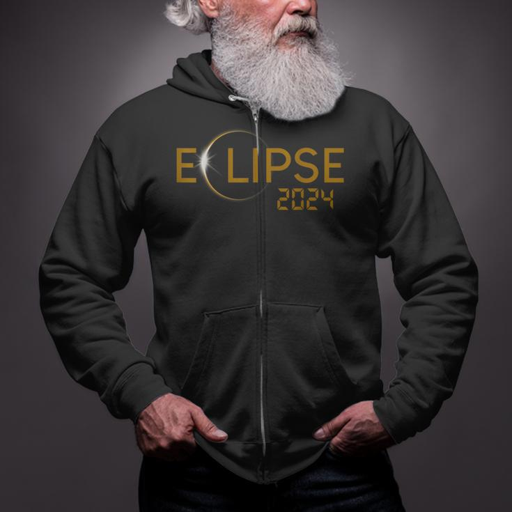 Eclipse 2024 Total Solar Eclipse 40824 Zip Up Hoodie