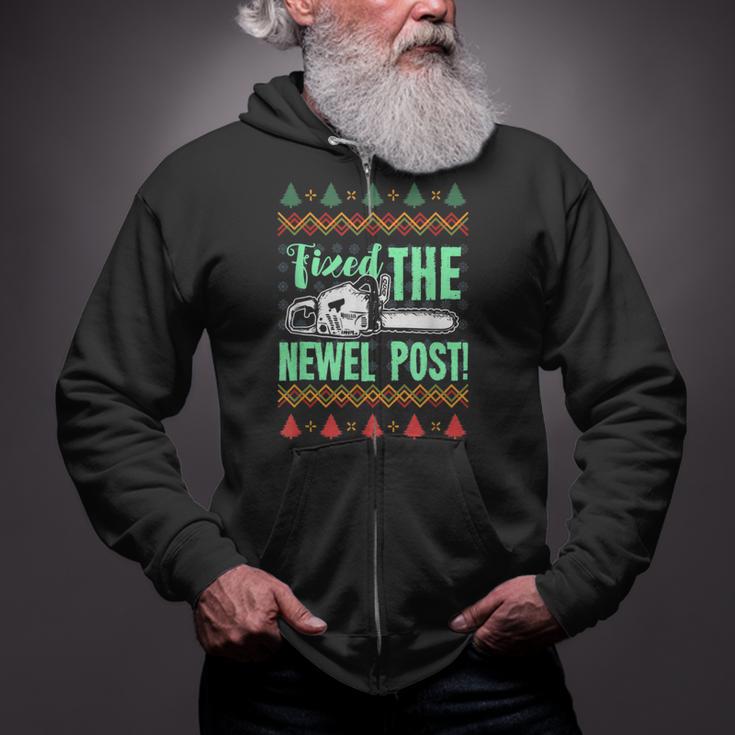 Fixed The Newel Post For A Christmas Party Zip Up Hoodie