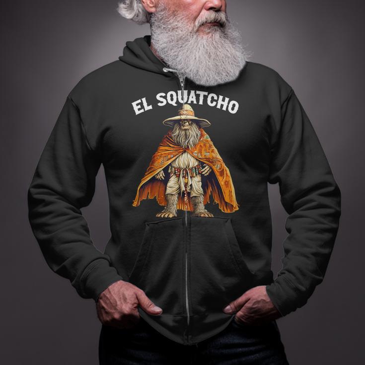 El Squatcho Poncho Western Bigfoot Sasquatch Lover Zip Up Hoodie