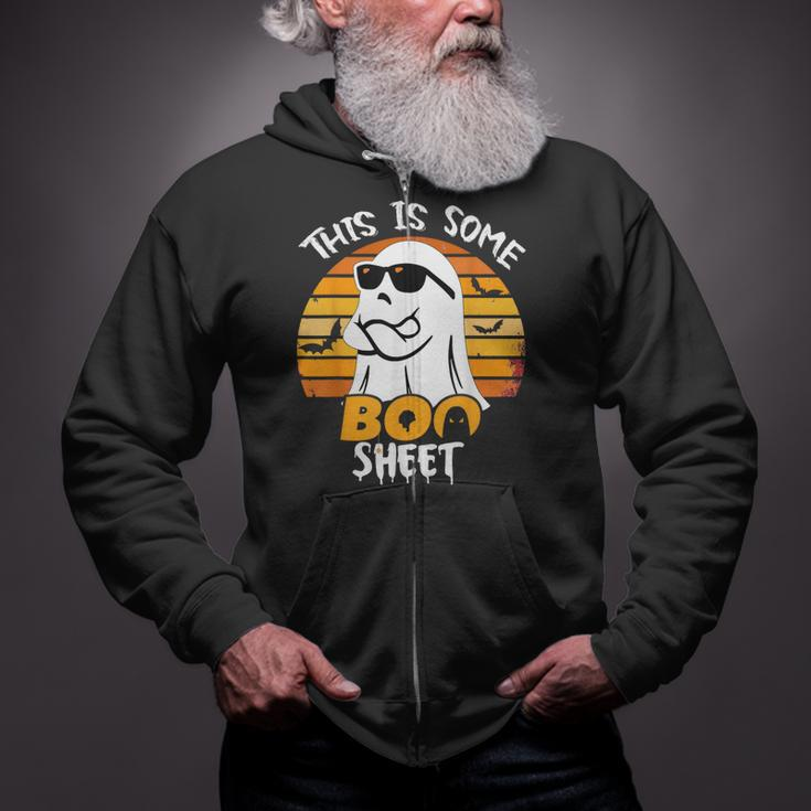 Ghost This Is Some Boo Sheet Horror Halloween Costume Zip Up Hoodie