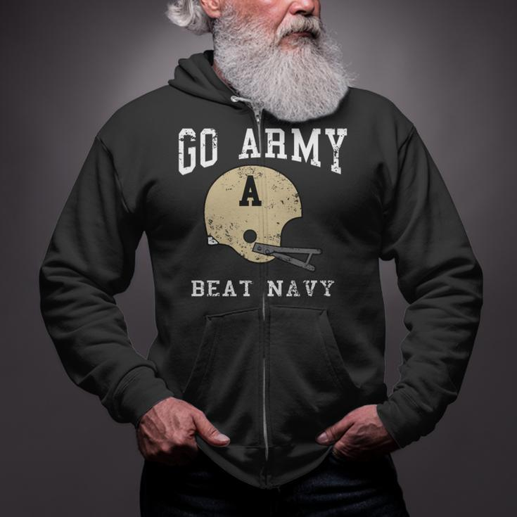 Go Army Beat Navy America's Game Vintage Football Helmet Zip Up Hoodie