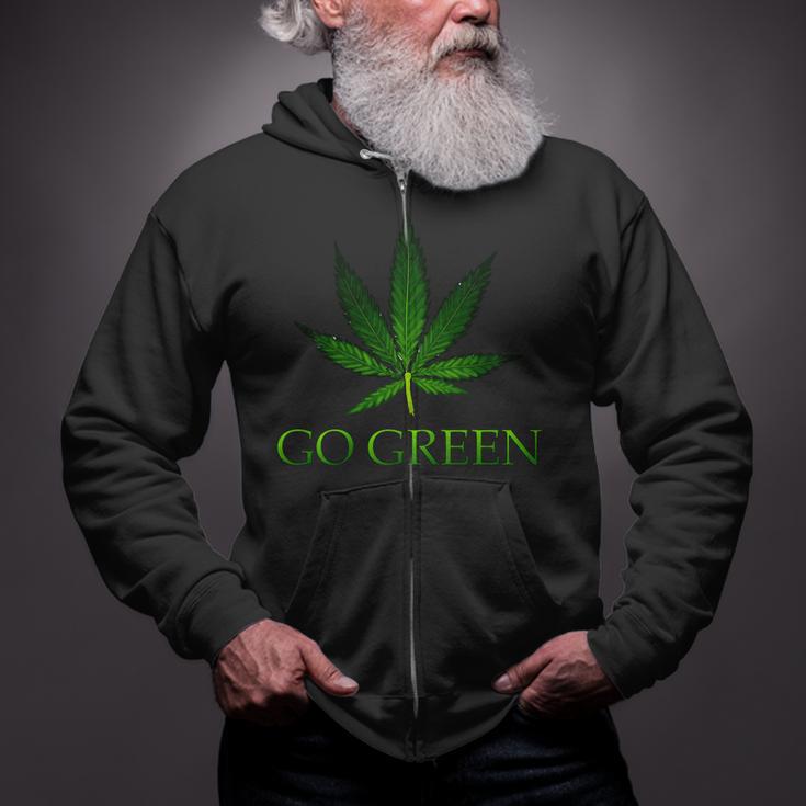 Go Green Medical Marijuana Weed Zip Up Hoodie