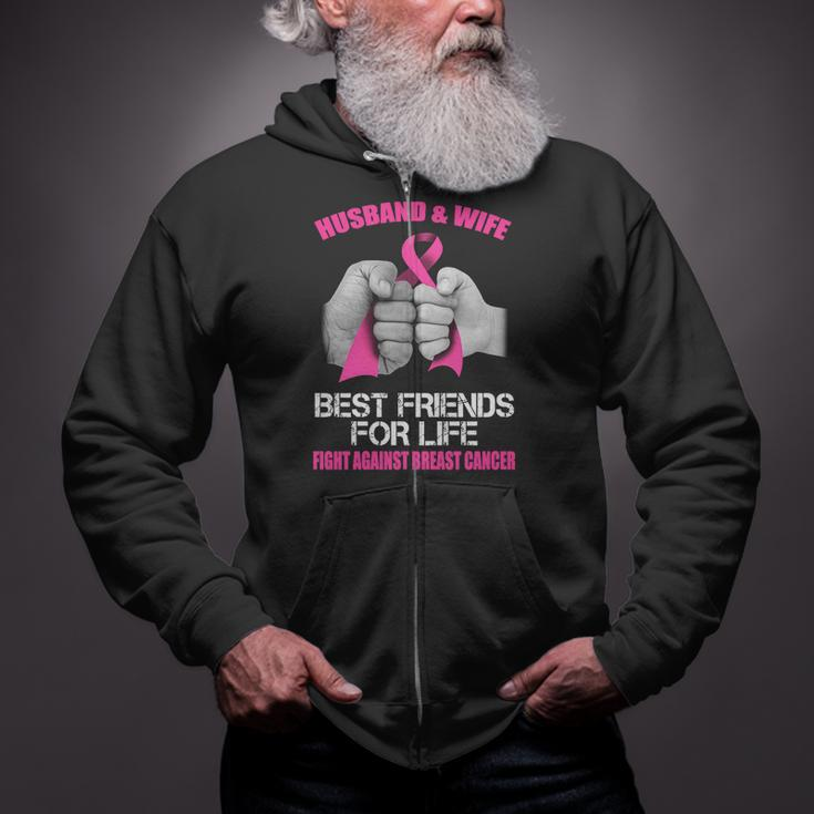 Husband And Wife Fight Against Breast Cancer Zip Up Hoodie