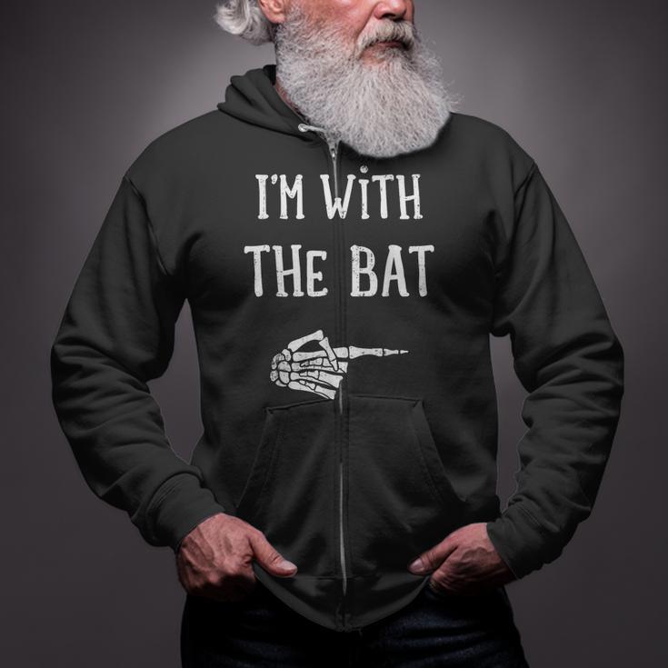 I'm With The Bat Matching Couple Costume Halloween Zip Up Hoodie