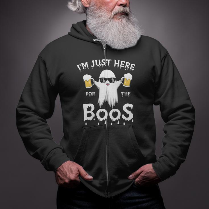 I'm Just Here For The Boos Halloween Quote Zip Up Hoodie