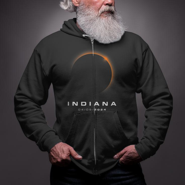 Indiana Total Solar Eclipse 2024 Indiana Solar Eclipse Zip Up Hoodie