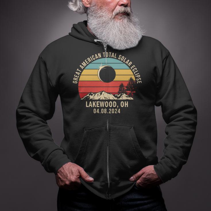 Lakewood Ohio Oh Total Solar Eclipse 2024 Zip Up Hoodie