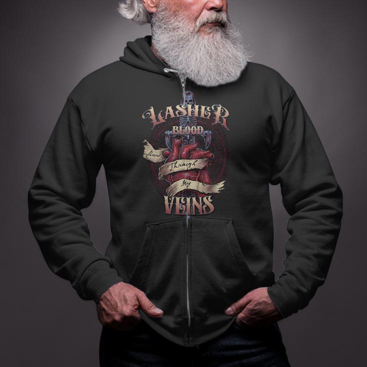 Lasher Blood Runs Through My Veins Name Zip Up Hoodie