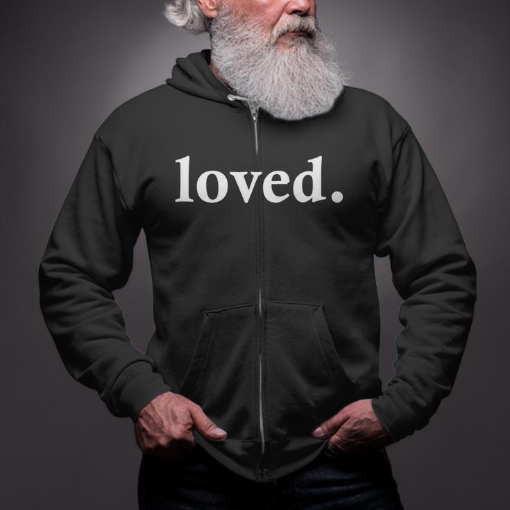 Loved Valentine's Day Love Classic Logo Zip Up Hoodie
