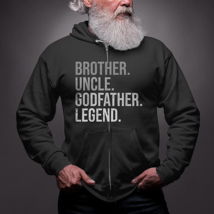 Mens Brother Uncle Godfather Legend Fun Best Uncle Zip Up Hoodie
