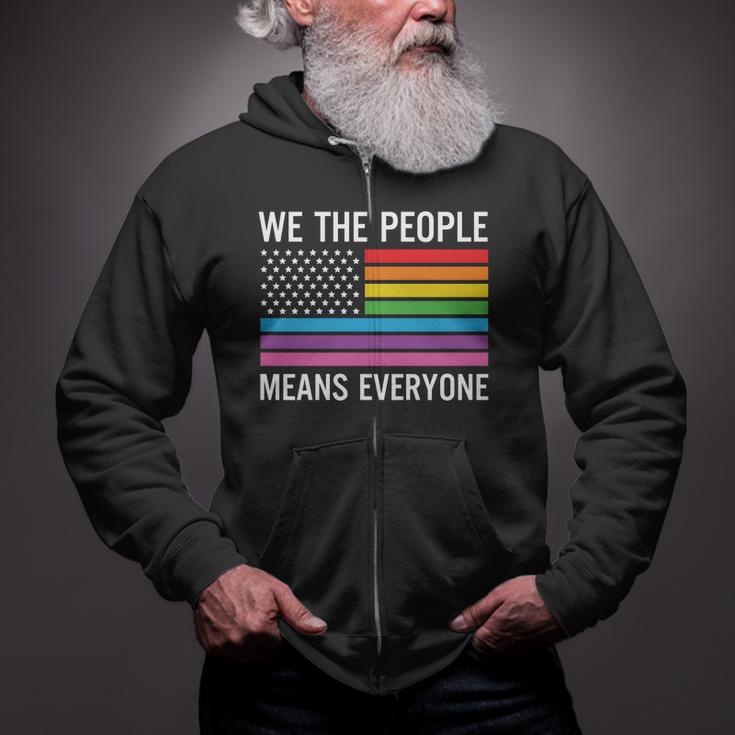 We The People Means Everyone Pride Month Lbgt Zip Up Hoodie