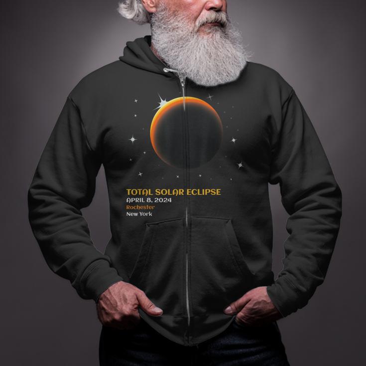 Rochester Newyork Ny Total Solar Eclipse April 8 2024 Zip Up Hoodie