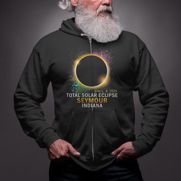 Seymour Indiana Total Solar Eclipse April 8 2024 Zip Up Hoodie